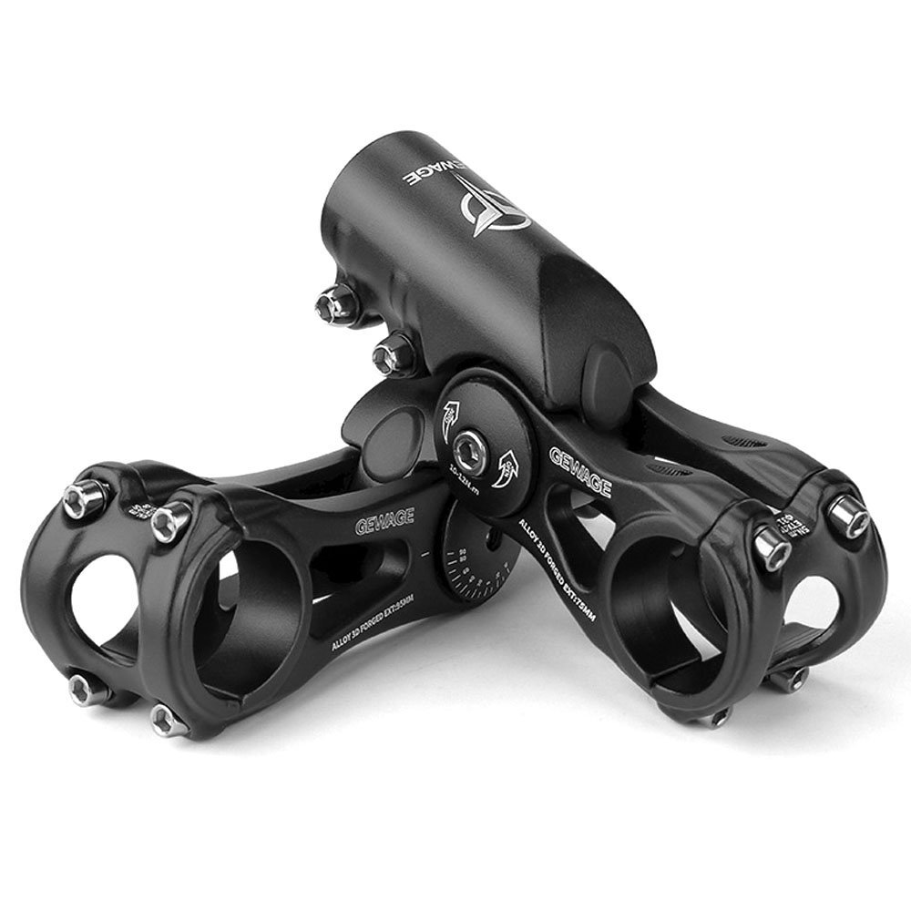 Tige De Selle Réglable En Alliage Aluminium Pour VTT - Angle 0-60°, Diamètre 1-1/8" - Longueur 110mm - Noire