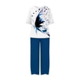 thumbnail image 4 of Puntoco-Conjunto de traje de dos piezas para mujer, top corto con cuello redondo y pantalones informales, estampado de verano, liquidación Puntoco Puntoco-3159, 4 of 4