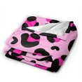 thumbnail image 2 of DouZhe Ultra-Soft Micro Fleece Lightweight Flannel Bed Blanket, Pink Leopard Camouflage Print Cozy Warm Throw Blankets, 60"x50", 2 of 7