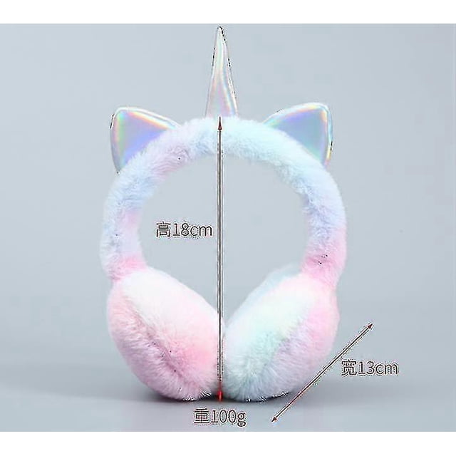 Fluffy Earmuffs For Kids, Plush Unicorn, Ear Warmers For Winter, For Kids Random,Gg