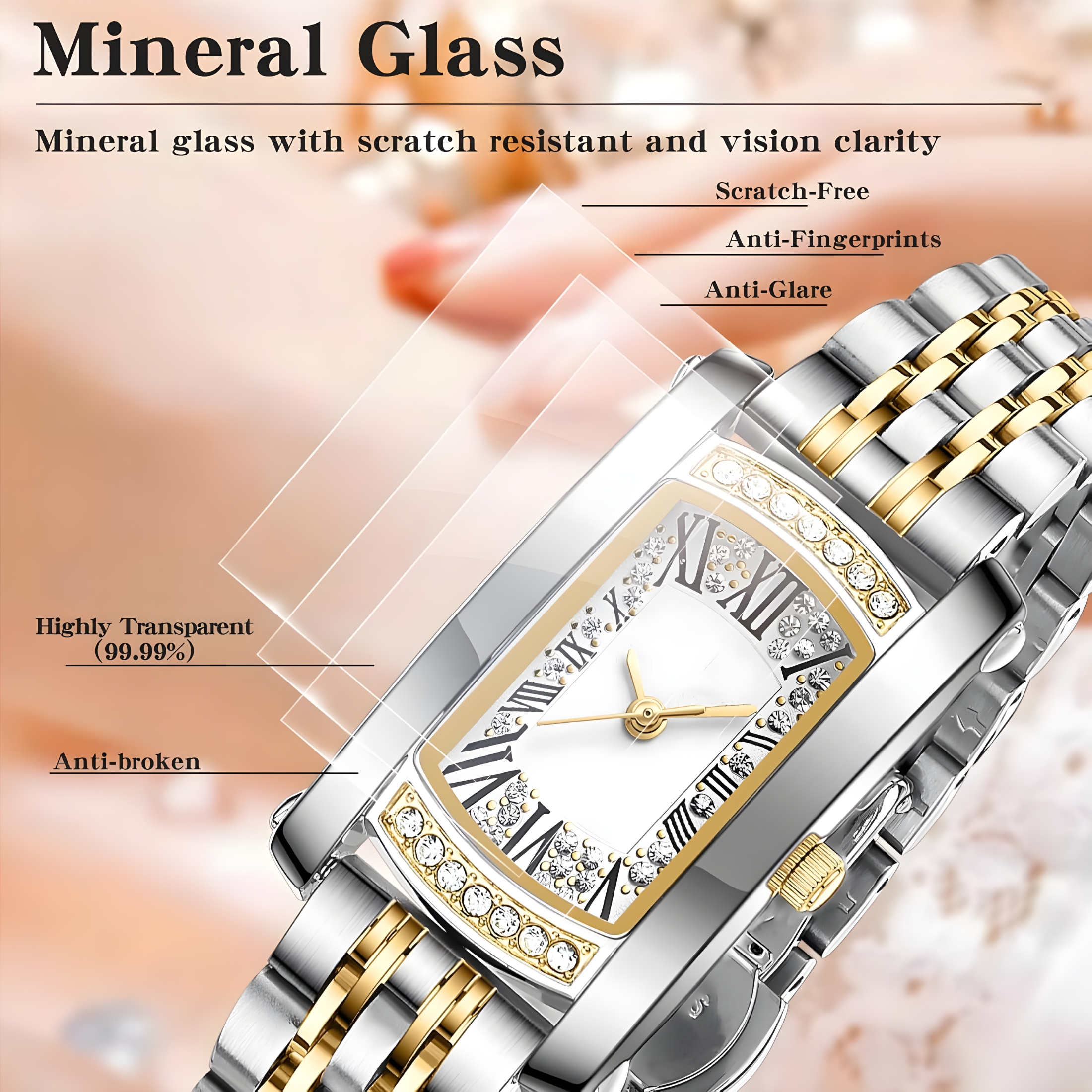 DESIGNICE Watches Women with Date Silver Stainless Steel Luxury Ladies Watches with Small Wrists Diamond for Women Waterproof Elegant Dress Quartz Analog Women's Wrist Watches