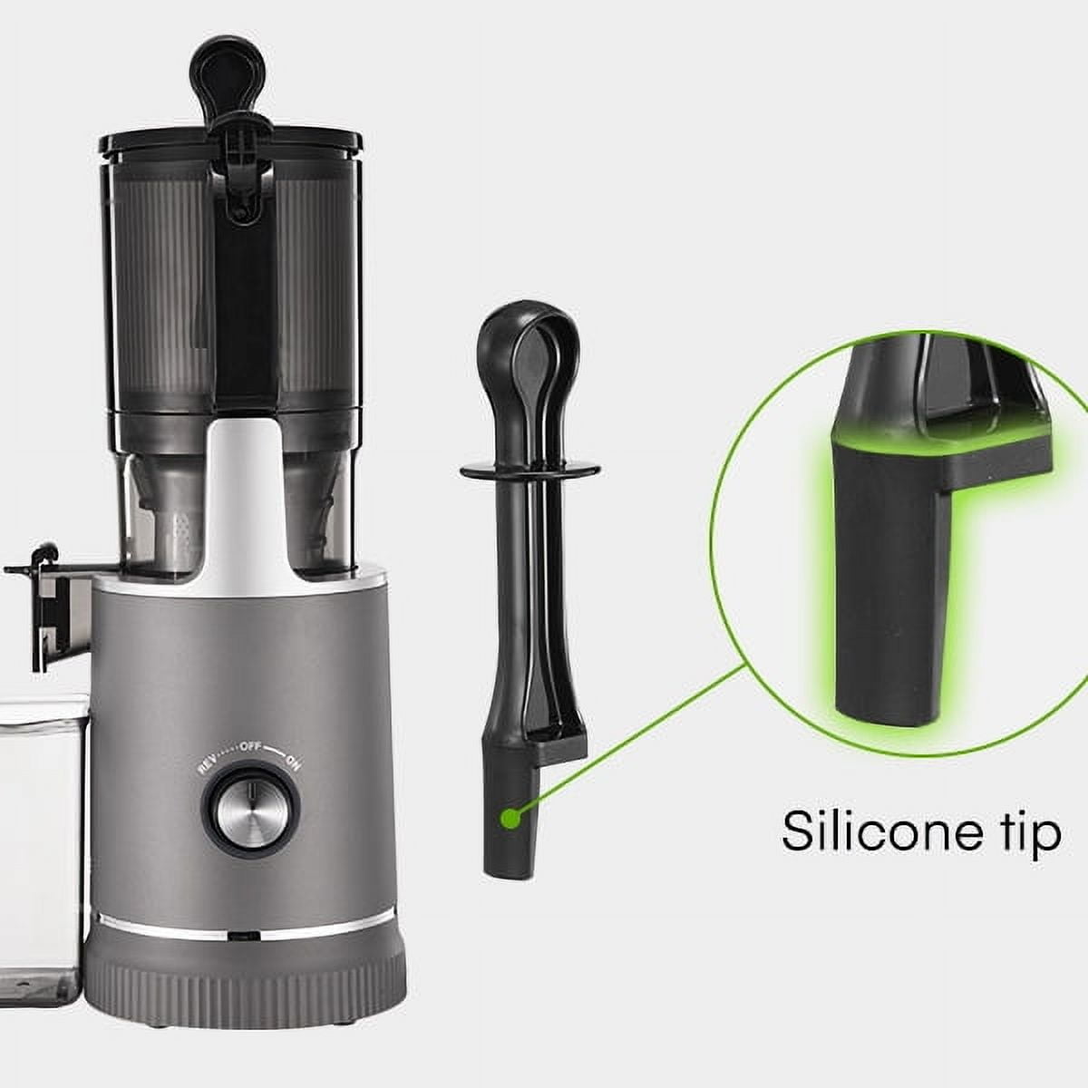 Fohere Juicer Machines, 5.3" Chute Cold Press Juicer 250 Watts, Slow Masticating Juicer Easy Clean