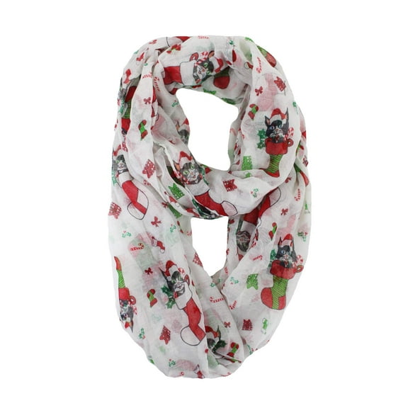 Festive Cat In Stocking Holiday Infinity Scarf