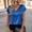 Royal Blue, variant on Textilo Silk Satin Tops for Women Cap Short Sleeve V Neck Blouse Solid Color Shirts Summer Business Work Loose Classic Pullover Tops,Light Blue XL