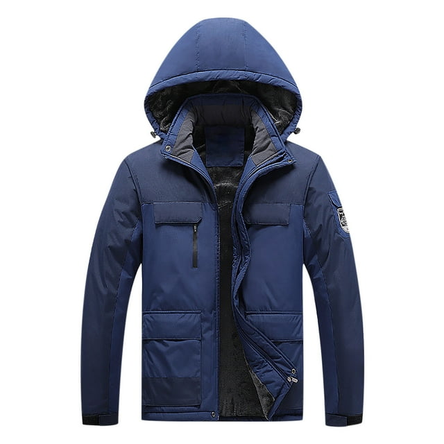 Windproof Jacket men Casual Patchwork Thicken Multi Pocket Hooded Zipper Windproof Waterproof Breathable Jacket Coats