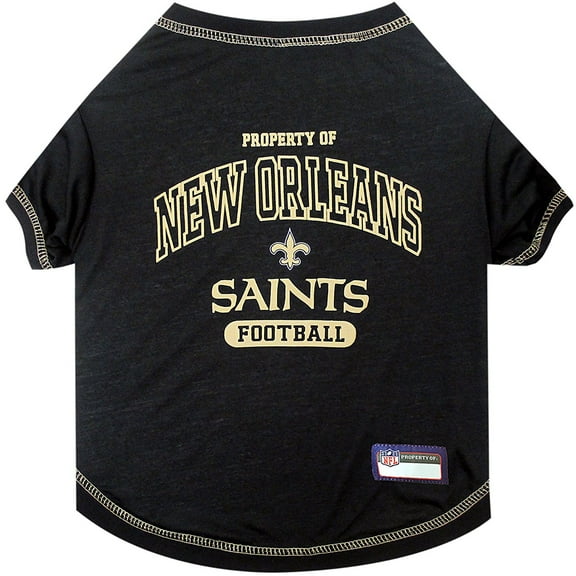 Pets First NFL New Orleans Saints Pet T-Shirt. Licensed, Wrinkle-free, Tee Shirt for Dogs/Cats. Football Shirt
