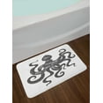 thumbnail image 2 of Saying Bath Mat, Live in the Sunshine Swim the Sea Drink the Wild Air Message on Octopus, Plush Bathroom Decor Mat with Non Slip Backing, 29.5" X 17.5", Charcoal Grey White, by Ambesonne, 2 of 2