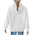 thumbnail image 6 of MeetoTime Girls Hooded Sweatshirt Loose Solid Color Long Sleeved Round Neck Pullover Top 4-11 Years Kids Clothes, 6 of 7