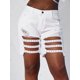 thumbnail image 2 of Pantalones cortos de mezclilla Tachuelas con angustia triturada Rosegal Pantalones cortos de talla grande, 2 of 5