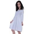 thumbnail image 4 of Moomaya Robe à Manches Longues pour Femmes, Taille Rassemblée, Coupe Décontractée, avec Poches, 4 of 7