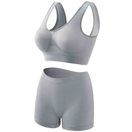 Njoeus Sports Bra Womens Bra Women s Wire Free Push Up Bras Seamless Comfort Breathable Wireless Sports Bra and Panty Sets for Women Underwear Set Comfortable Bras for Women