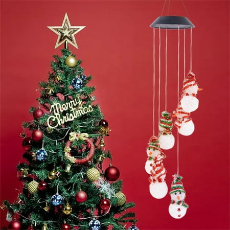 

Christmas Gifts Clearance! Cbcbtwo Outdoor Courtyard Festival Decoration Colorful Fall Resistant Six Snowman Solar Christmas Light String