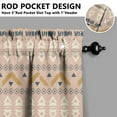 thumbnail image 5 of Boho Kitchen Curtains for Windows – Rustic Tribal Floral Print Cafe Curtains, Vintage Bohemian Geometric Panels for Home Décor, 5 of 6