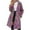 Hot Pink-G, variant on Penkiiy Womens Ladies Warm Faux Furry Long Coat Jacket Winter Solid Turn Down Collar Outerwear Faux Fur Coat Brown