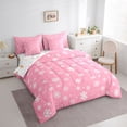 thumbnail image 4 of Homewish Merry Christmas Child Bedding Comforter Set 7 Pieces, Pink Kawaii Snowflake Full Bedding Set, Fairy Tale Theme Reversible Fitted Sheet Flat Sheet, Microfiber Bedroom Decor, 4 of 8