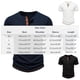 thumbnail image 3 of Ceisia Men's Slim Fit Short Sleeve Henley Neck Rib Knit T-Shirt with Contrast Trim Navy M Gifts, 3 of 8