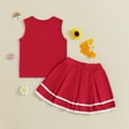 thumbnail image 6 of SUXIAN Baby Girl Cheerleading Set Shirts Skirts Halloween Cheerleading Outfits for Girls Age 0-4 Years Red 4Y, 6 of 6