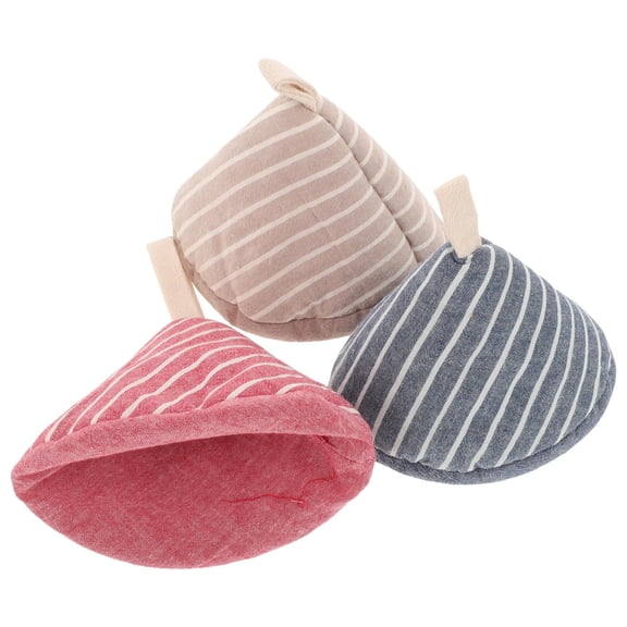OULII Set of 3 Cotton Hot Pot Holders Oven Mitts Sleeves for Baking and Cooking Safety
