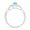thumbnail image 5 of 10k White Gold Oval Blue Topaz And Diamond Ring, 5 of 6