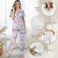 thumbnail image 4 of TSOVTHRID Vintage Sunflower Print Women's Pajama Sets Pajama Women Soft Sleepwear with Long Pants Breathable Two-Piece Nightwear, M, 4 of 7