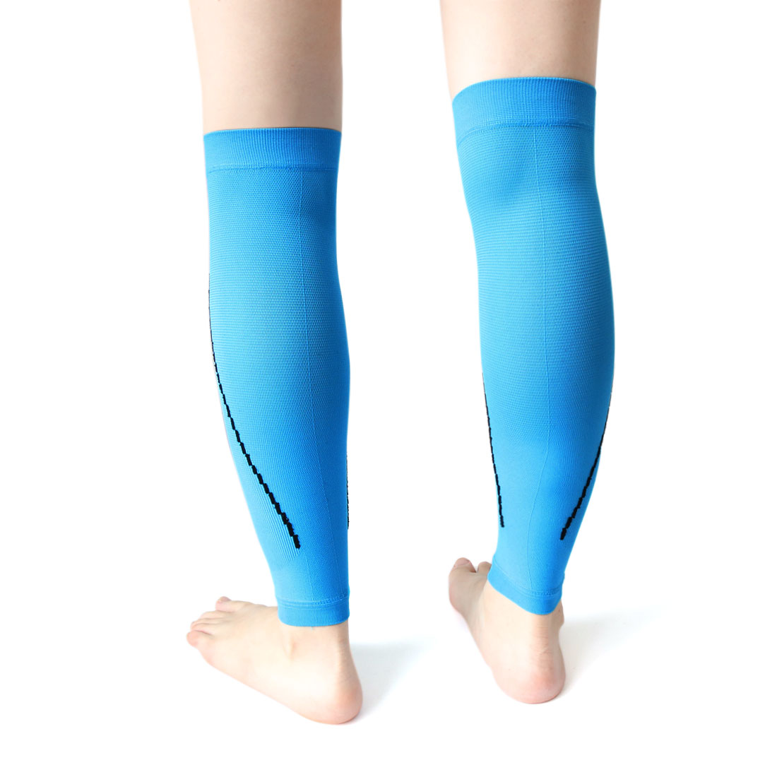 1 Pair Size L Blue Calf Compression Sleeve Sport Shin Support Brace