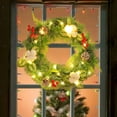 thumbnail image 4 of WEGFTDUOP Flower Wreath Front Door Christmas Door Knocker Indoor And Outdoor Winter Door Knocker With Cottons Red Fruit Pines Cones Christmas Decorations Holiday Products, 4 of 6