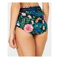 thumbnail image 2 of TOMMY HILFIGER Women's Navy Floral Stretch Lined Bikini Moderate Coverage Mesh Carnival Rosa High Waisted Swimsuit Bottom L, 2 of 4