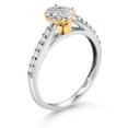 thumbnail image 3 of Gem Stone King 10K Two Tone Gold Lab Grown Diamond Engagement Ring for Women | 0.88 Cttw | Oval 7X5MM | DEF Color | VVS-VS Clarity (Size 8), 3 of 4