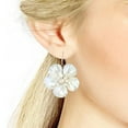 thumbnail image 5 of Delightful Organic White Shell Flower 925 Silver Earrings, 5 of 5
