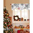 thumbnail image 4 of Red Black Grey Snowflakes Tie Up Valances Curtain, Winter Christmas Snowflakes Adjustable Rod Pocket Short Window Treatment Tie Up Curtains Valances for Kitchen Living Room Bathroom 42x12 Inches, 4 of 9