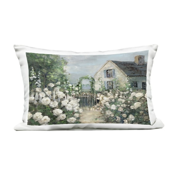 Stupell Industries Cottage at the Coast Outdoor Printed Pillow design by Sally Swatland, 14 x 7 x 20