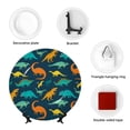 thumbnail image 4 of Kdxio Colorful Dinosaur Bone China Decorative Plate Ceramic Decorative Plate for Home Office Wall Stand Decorative Plates for Home Bedroom-10in, 4 of 6