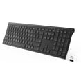 thumbnail image 1 of VIVEFOX Rechargeable Wireless Keyboard, 2.4GHz Full Size Ultra Slim Keyboard for Computer, Desktop, PC, Laptop, Surface, Windows, Black, 1 of 7