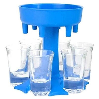 6 Shot Glass Dispenser Holder Drinking Games Shot Glasses Get Party Started Fast Blue 