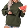thumbnail image 3 of Mineart Women's Athletic Hooded Relaxed Long Sleeve Pullover Sweatshirt with Zipper Pocket Tops for Everyday Casual Street Looks Fall Winter, 3 of 10