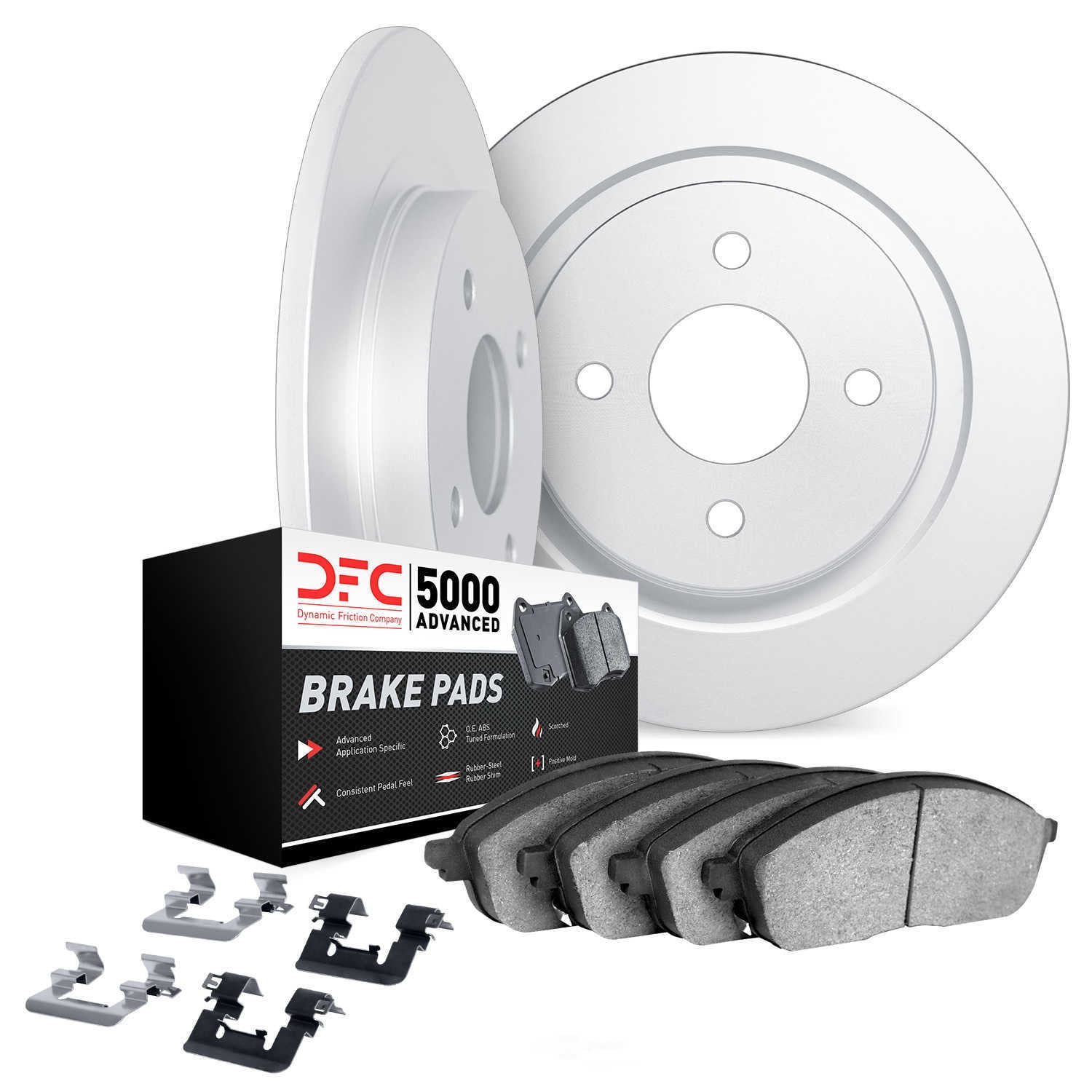 Dynamic Friction Company 6512-58022 DFC Rotors with 5000 Advanced Brake Pads includes Hardware
