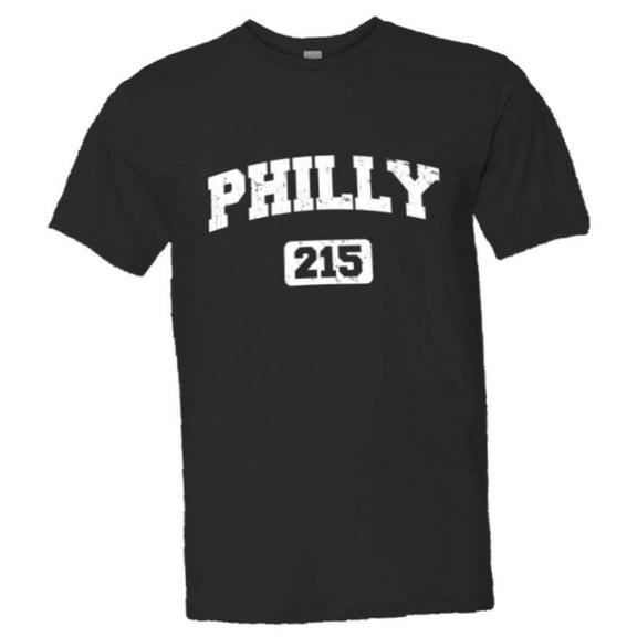 PleaseMeTees™ Mens Philly 215 Area Code Philadelphia Distressed HQ Tee