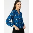 thumbnail image 3 of Moomaya Long Sleeve Band Collar Printed Top - Women's Stylish Georgette Top, 3 of 9