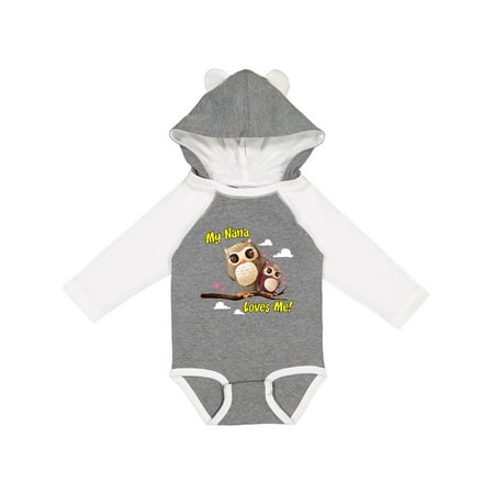 

Inktastic My Nana Loves Me Owl Gift Baby Boy or Baby Girl Long Sleeve Bodysuit