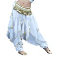 thumbnail image 3 of BellyLady Belly Dance Harem Pants Tribal Baggy Arabic Halloween Pants-White, 3 of 4