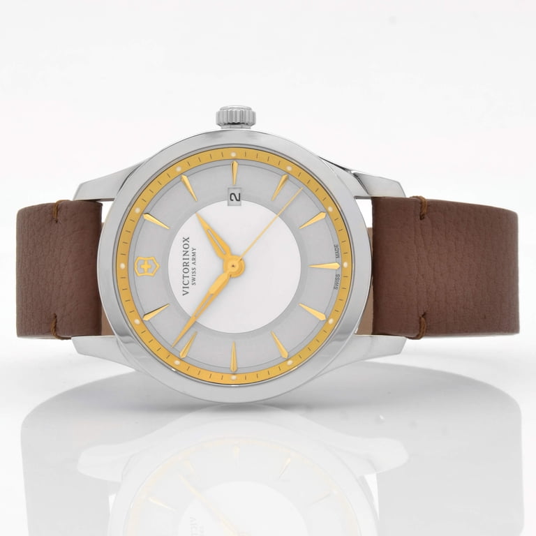 Victorinox Alliance Silver Dial Brown Leather Men's Watch 241806