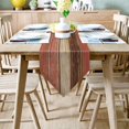 thumbnail image 2 of GFDYREE Burlap Linen Rustic Table Runners 72 Inches Long, Retro Barn Wood Brown Red Table Runner Farmhouse Style for Coffee Table, Holiday Parties, Wedding, Events Dinner, Home Decor, 2 of 7