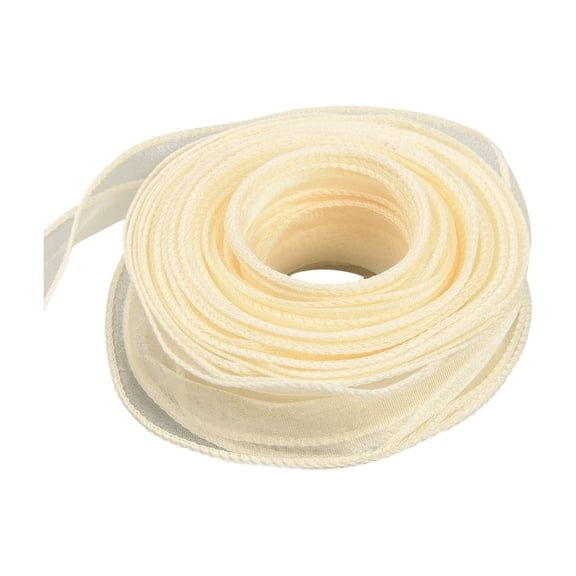 Wavy Edges Organza Ribbon Sheer Tulle Ribbon for Flower Bouquet Wrapping Diy Crafts Cake Border Ornament Lightweight Sheer Fabric Wedding Birthday Baby Shower Gift Party