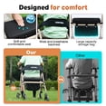 thumbnail image 3 of COSYWILL Rollator Walker with Seat,Foldable Mobility Walker with Durable Steel,Rolling Walker with 8" Wheels for All Terrain,Adjustable Height,300 lbs,Champagne, 3 of 8