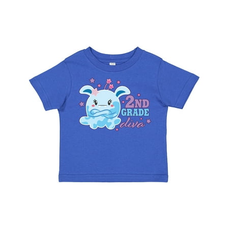 

Inktastic 2nd Grade Diva with Cute Blue Monster Gift Toddler Toddler Girl T-Shirt