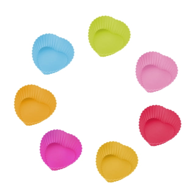 Yuarrent Molde de silicona resistente al agua para cupcakes, bandeja redonda para moldes de pastelería, moldes para pasteles en forma de corazón DIY, Type3 NO3