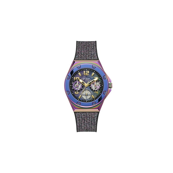 GUESS Women's 40mm Watch - Multi-Color Strap Multi Dial Iridescent Case