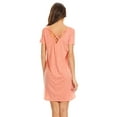 thumbnail image 4 of Women?s V-Neck Cross Back Pocket T-Shirt Swing Dress (Coral, Medium), 4 of 4