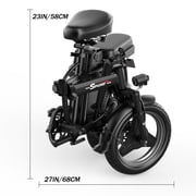 Electric Bike for Adults Teens, 749W Peak Folding Ebike, 25MPH & 25 Miles Range, 14 Commuting Ebike with Dual Suspension & Dual Brake, 3-Speed Modes, Portable Electric Mini Bike,UL2849