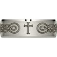 thumbnail image 4 of Titanium Brushed & Polished Cross Laser Design 8mm Beveled Edge Band (Size 8.5) Made In China tb115p-8.5, 4 of 5